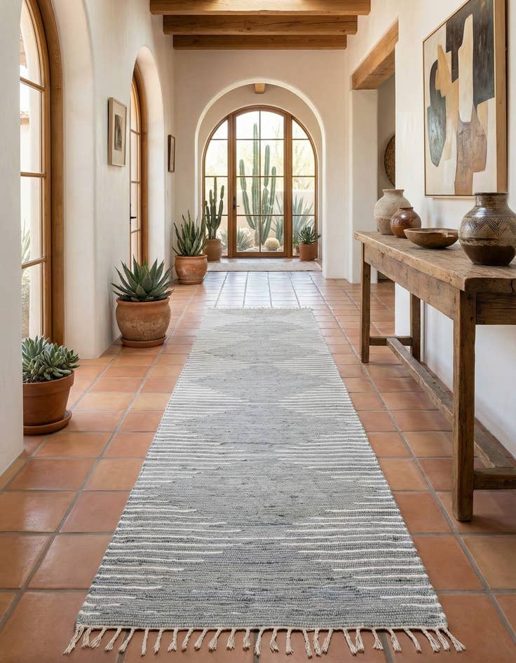 Detail image of 2' 11 x 16' 1  Hand Woven Chindi Cotton Runner Rug