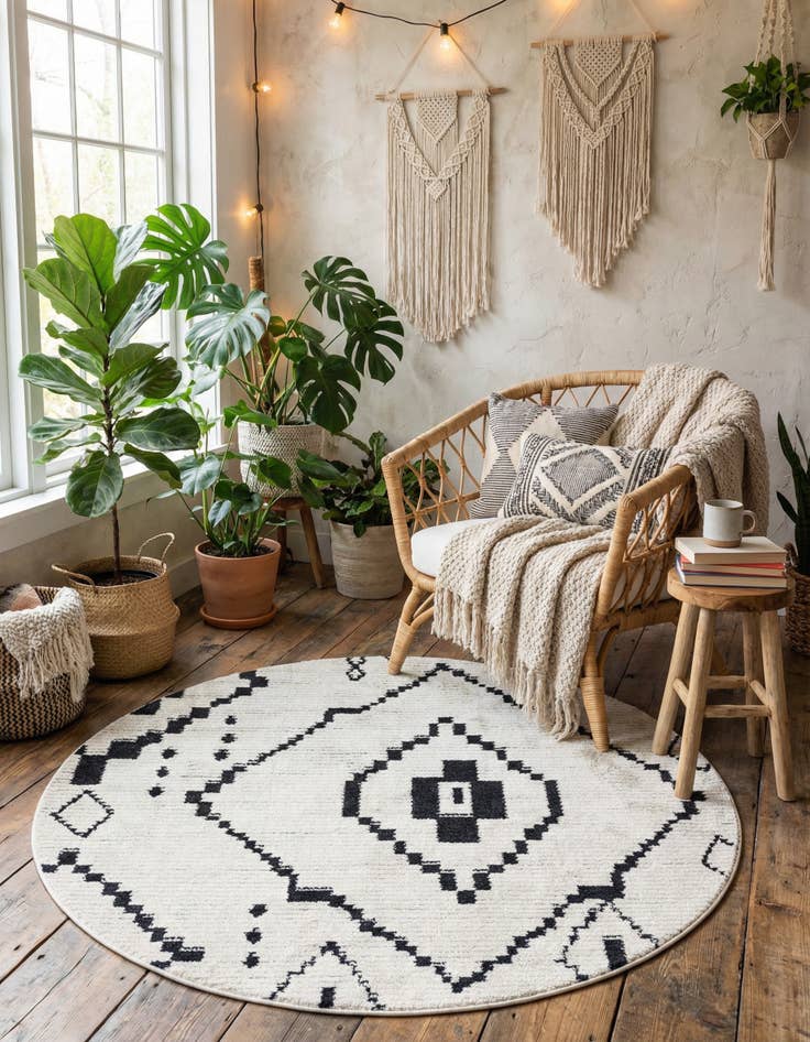 Detail image of 4' x 4' Morocco Round Rug