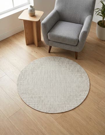 3' x 3' Easy-Clean Modern Indoor / Outdoor Round Rug