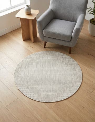 3' x 3' Easy-Clean Modern Indoor / Outdoor Round Rug