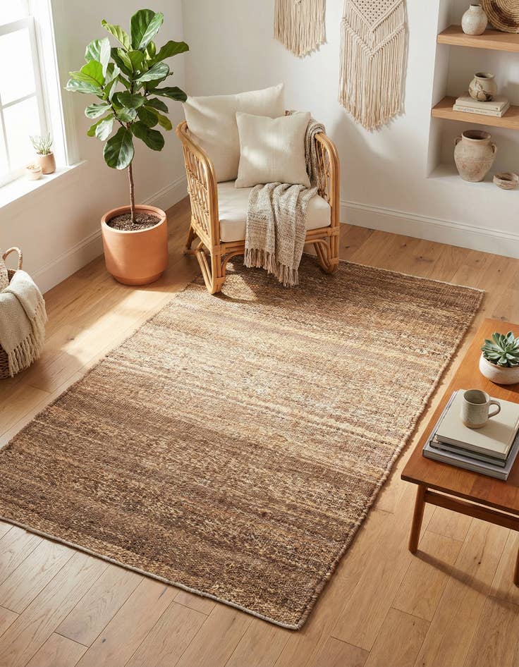 Detail image of 3' 1 x 5' 1  Hand Woven Palm Beach Jute Rug