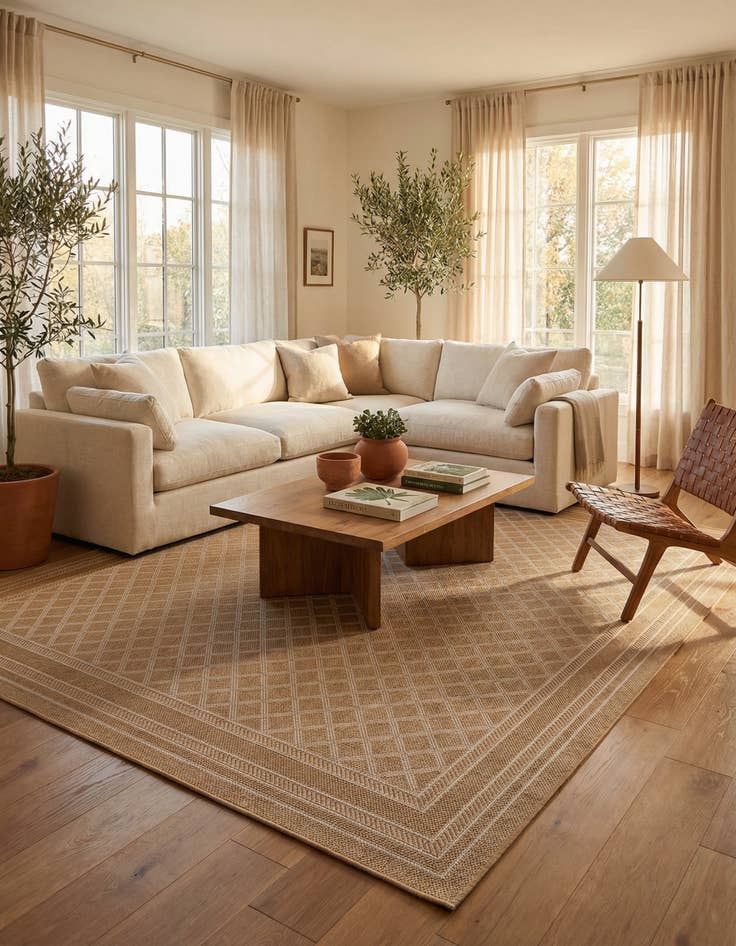 Detail image of 10' x 14' 1 Washable Lattice Indoor / Outdoor Rug