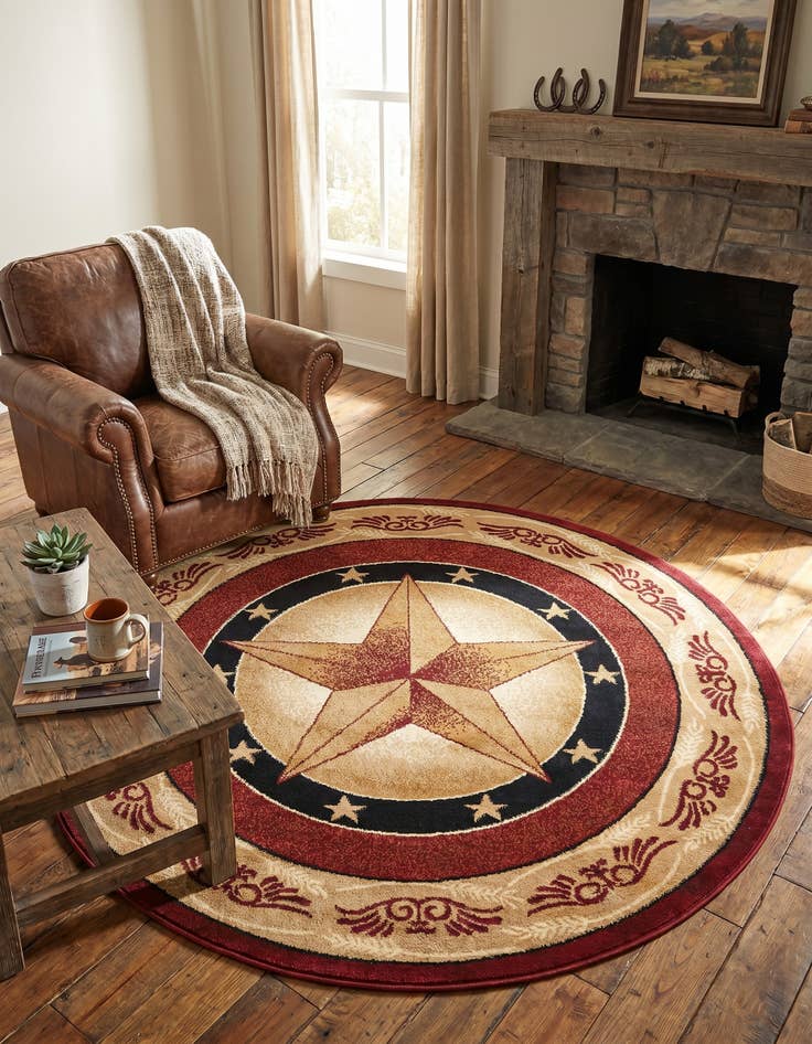 Detail image of 5' 3 x 5' 3 Pioneer Round Rug