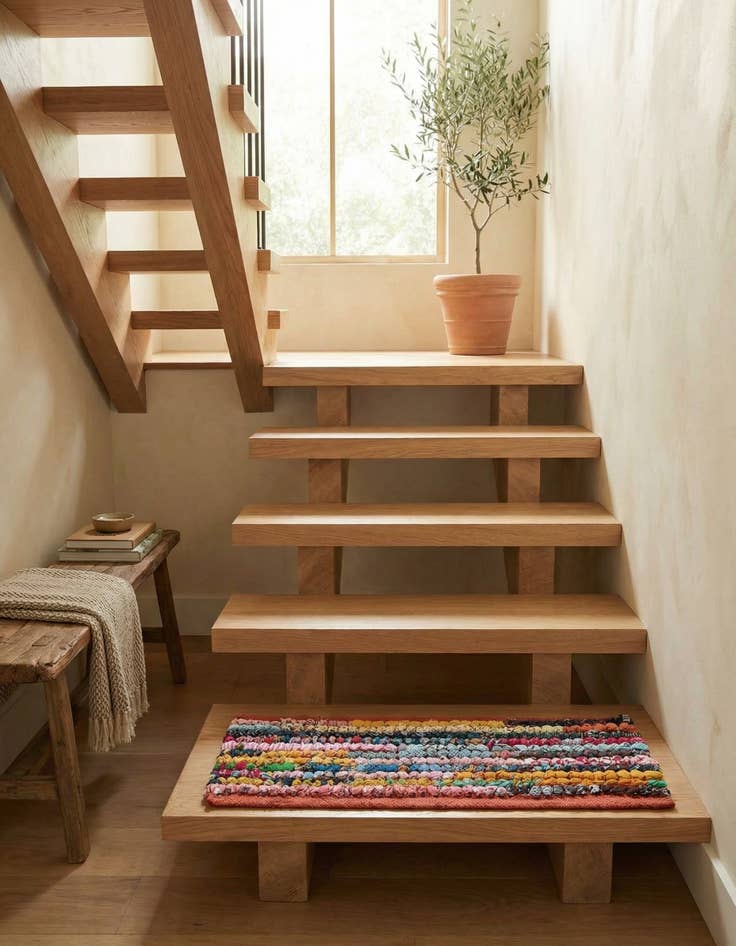 Detail image of 0' 9 x 2' 6 Braided Chindi Stair Rug