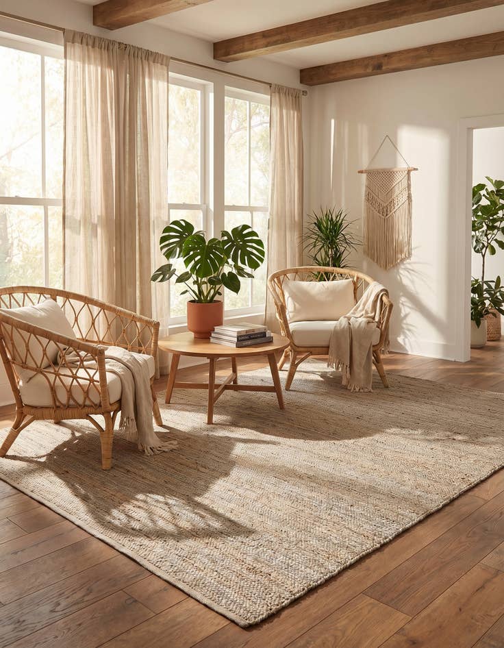 Detail image of 8' x 10' Handmade Braided Jute Rug