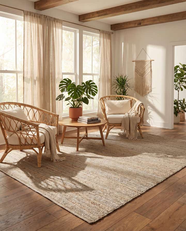 8' x 10' Handmade Braided Jute Rug