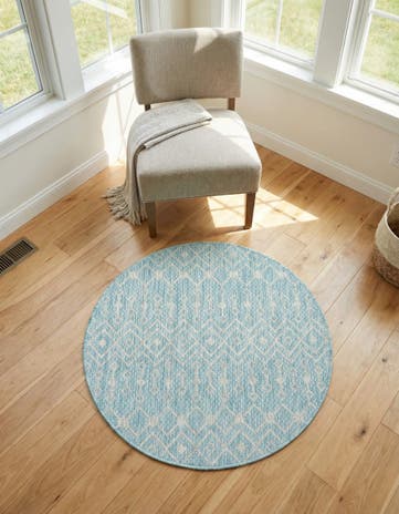 3' x 3' Easy-Clean Lattice Indoor / Outdoor Round Rug