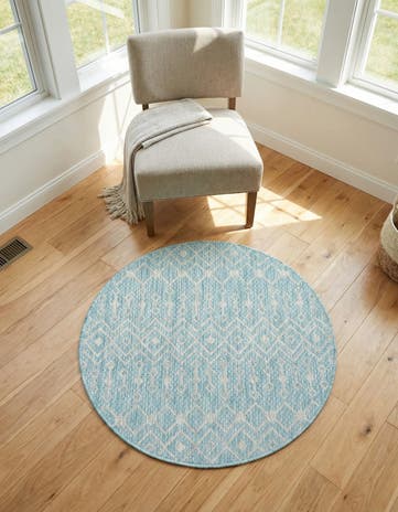 3' x 3' Easy-Clean Lattice Indoor / Outdoor Round Rug
