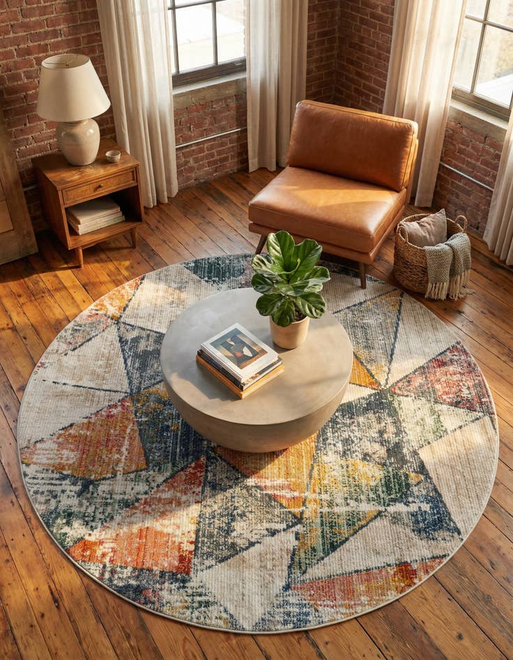 Detail image of  7' 10 x 7' 10 Gemstone Round Rug