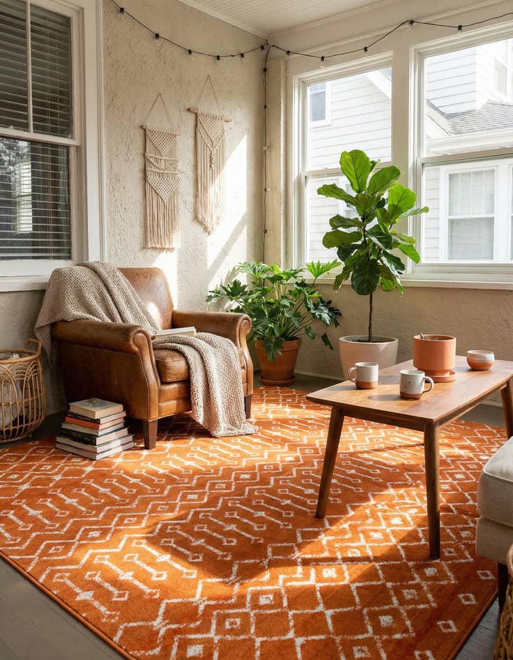 Detail image of 7' 10 x 7' 10 Kasbah Trellis Square Rug