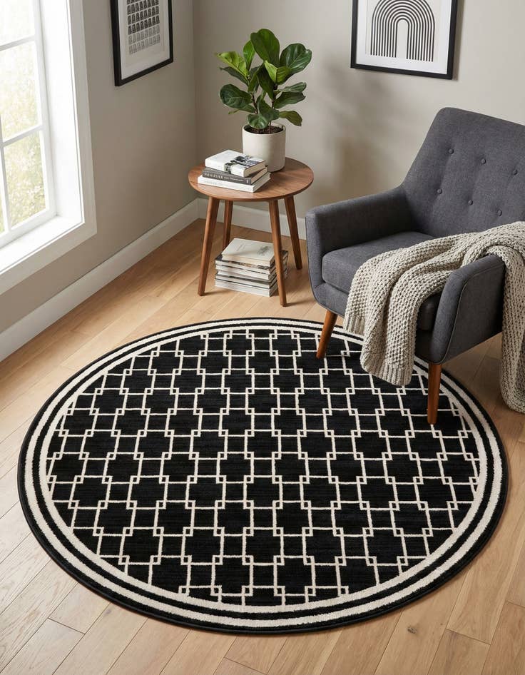 Detail image of Jill Zarin 4' x 4' Metropolitan Uptown Round Rug