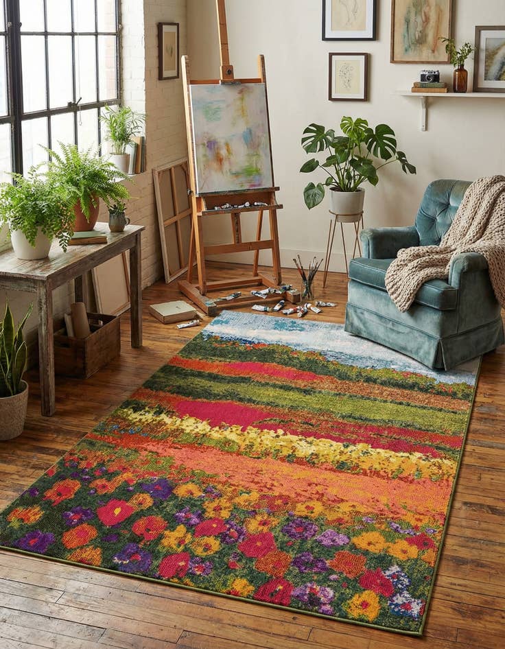 Detail image of 5' x 8' Washable Hyacinth Rug