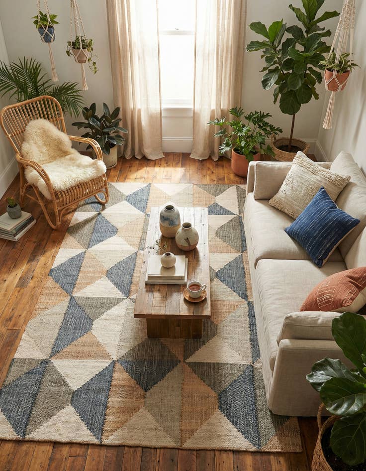 Detail image of 5' 1 x 8'  Hand Woven Kala Handwoven Jute Rug