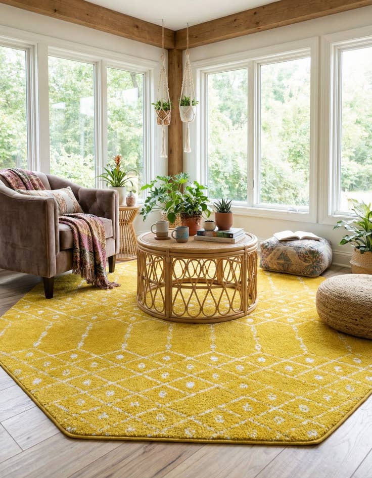 Detail image of 7' 10 x 7' 10 Paxon Trellis Octagon Rug