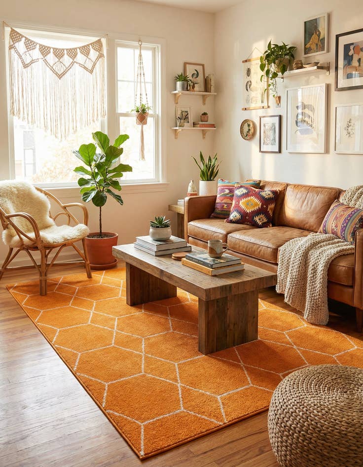 Detail image of 5' 3 x 8' Trellis Frieze Rug