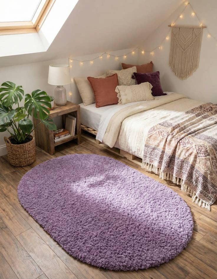 Detail image of 3' x 5' 3 Solid Shag Oval Rug