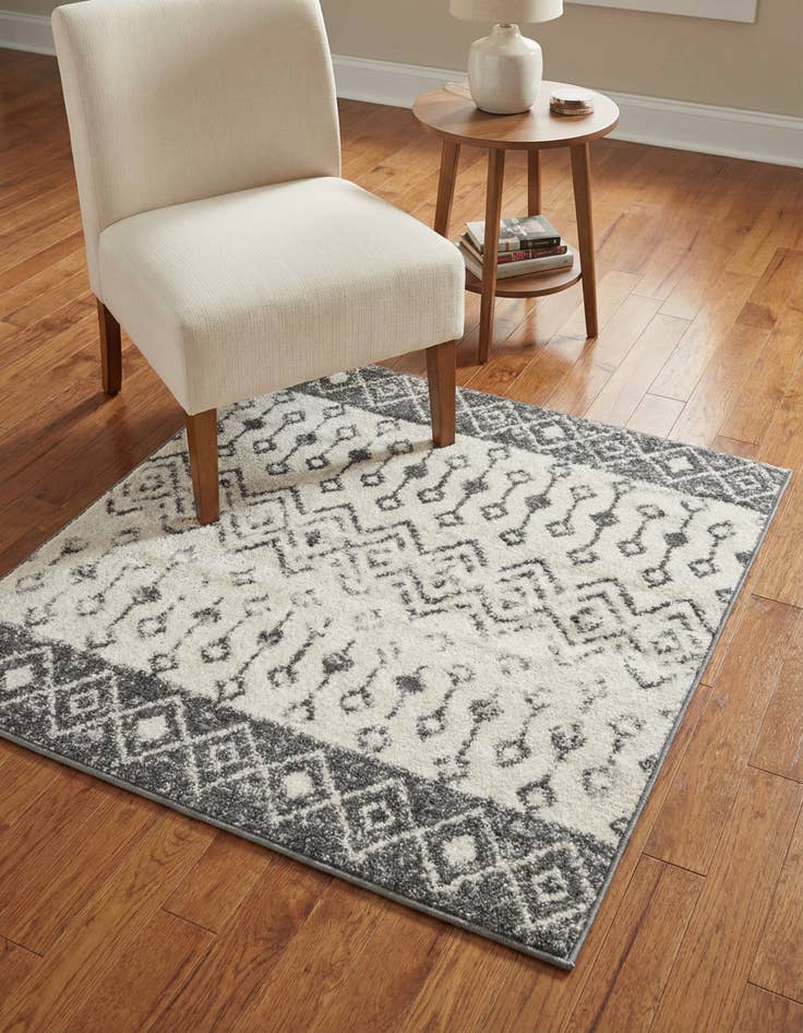 Detail image of 3' x 3' Moroccan Trellis Square Rug