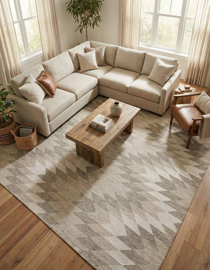 Detail image of 10' x 10' Washable Modern Indoor / Outdoor Square Rug