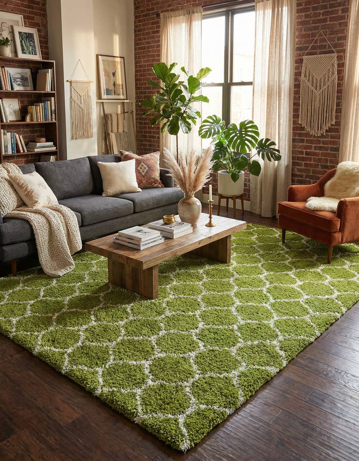 Detail image of 10' x 13' Trellis Shag Rug