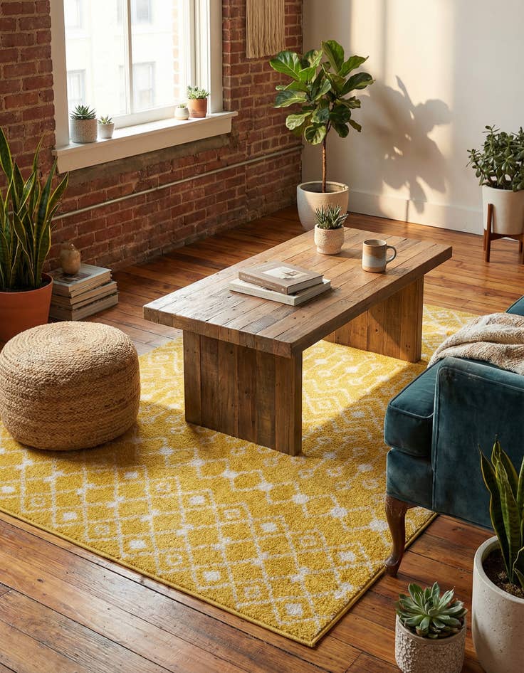 Detail image of 4' x 6' Moroccan Trellis Rug