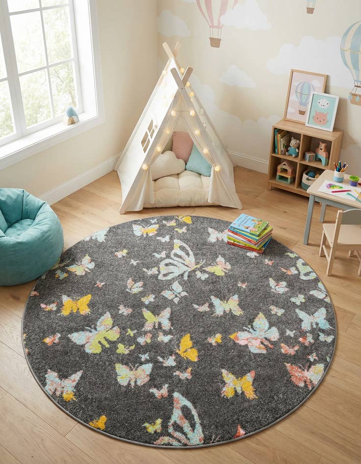 Detail image of 5' x 5' Whimsy Kids Round Rug