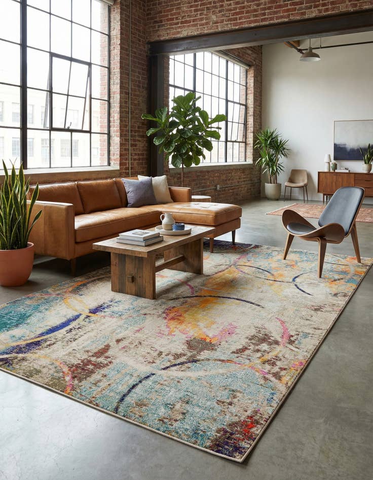 Detail image of 10' 6 x 16' 5 Washable Theia Rug