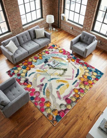 7' 10 x 7' 10 Washable Vivid Square Rug