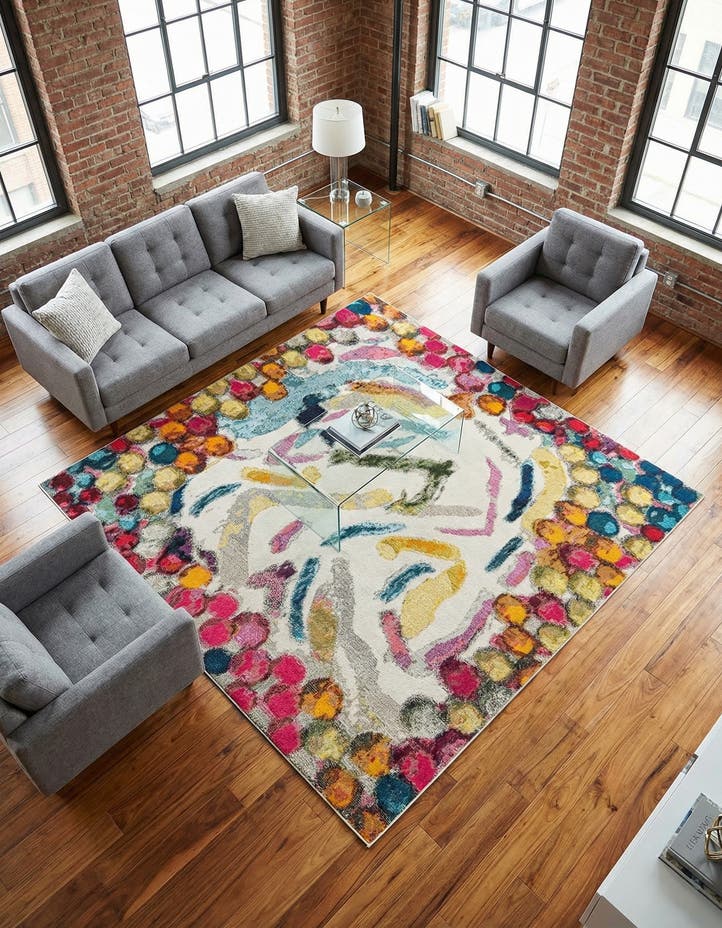 7' 10 x 7' 10 Washable Vivid Square Rug