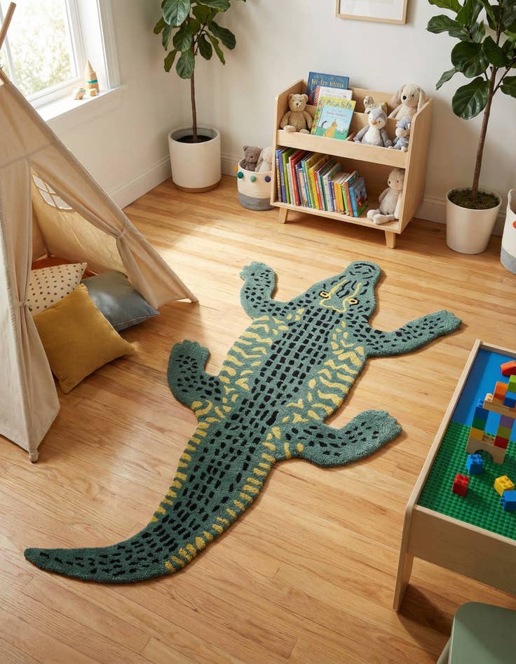 Detail image of 3' 1 x 6' 1 Playtime Kids Wool Freeform Rug