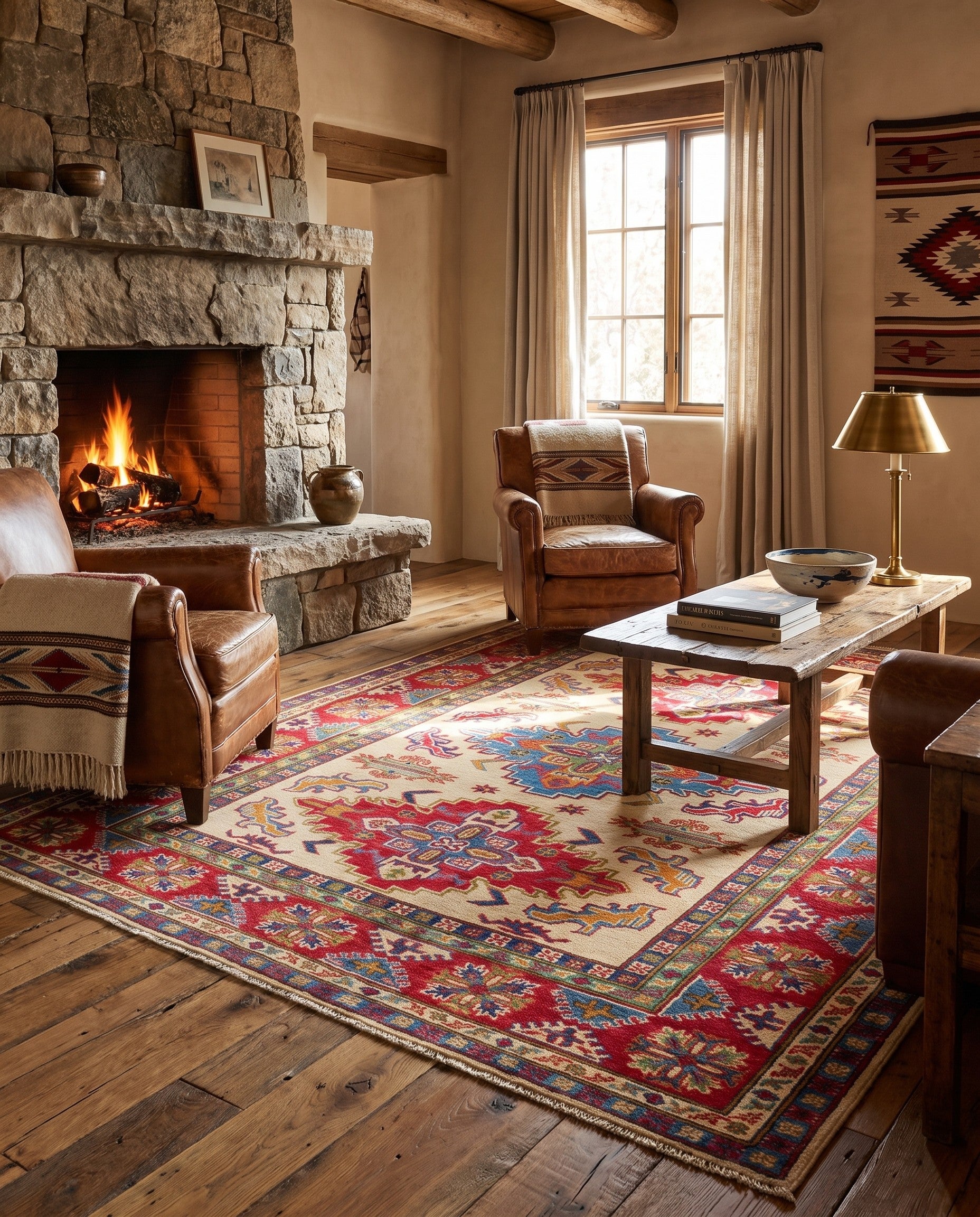 Detail image 3 of 10: 4' 11 x 6' 7 Hand Knotted Kazak Rug