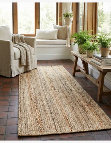 Natural Handmade Braided Jute Runner Rug