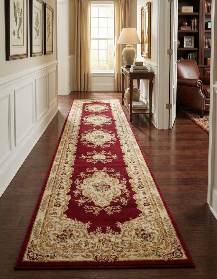 Detail image of 3' x 16' 5 Classic Aubusson Runner Rug