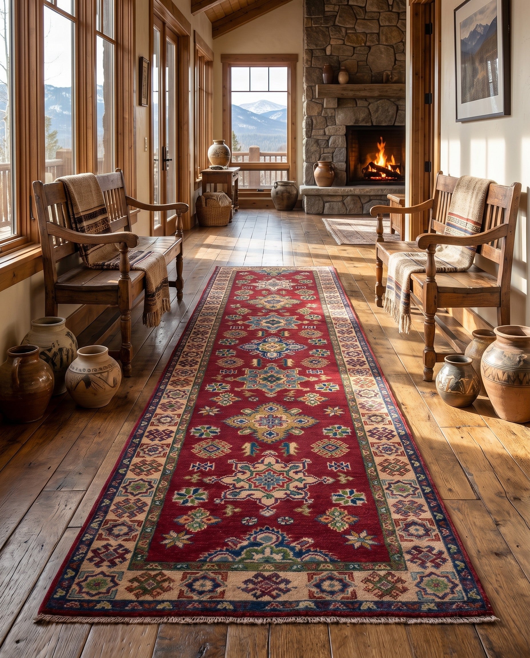 Detail image 3 of 10: 2' 9 x 9' 11 Hand Knotted Kazak Runner Rug