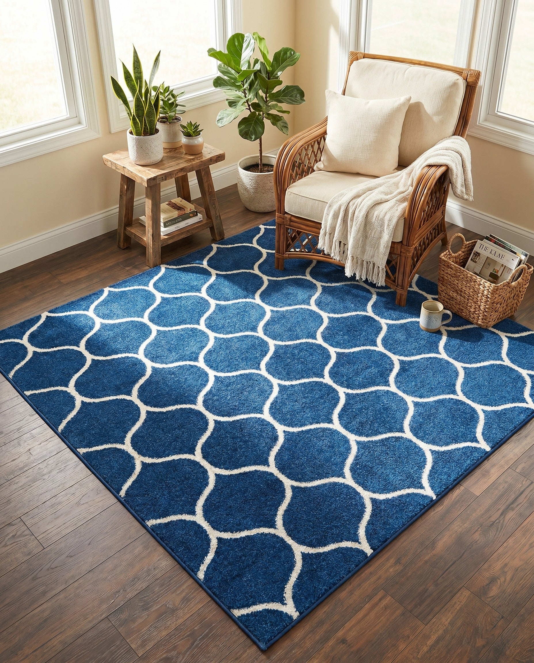 5' 3 x 5' 3 Lattice Frieze Square Rug