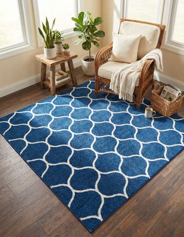 5' 3 x 5' 3 Lattice Frieze Square Rug