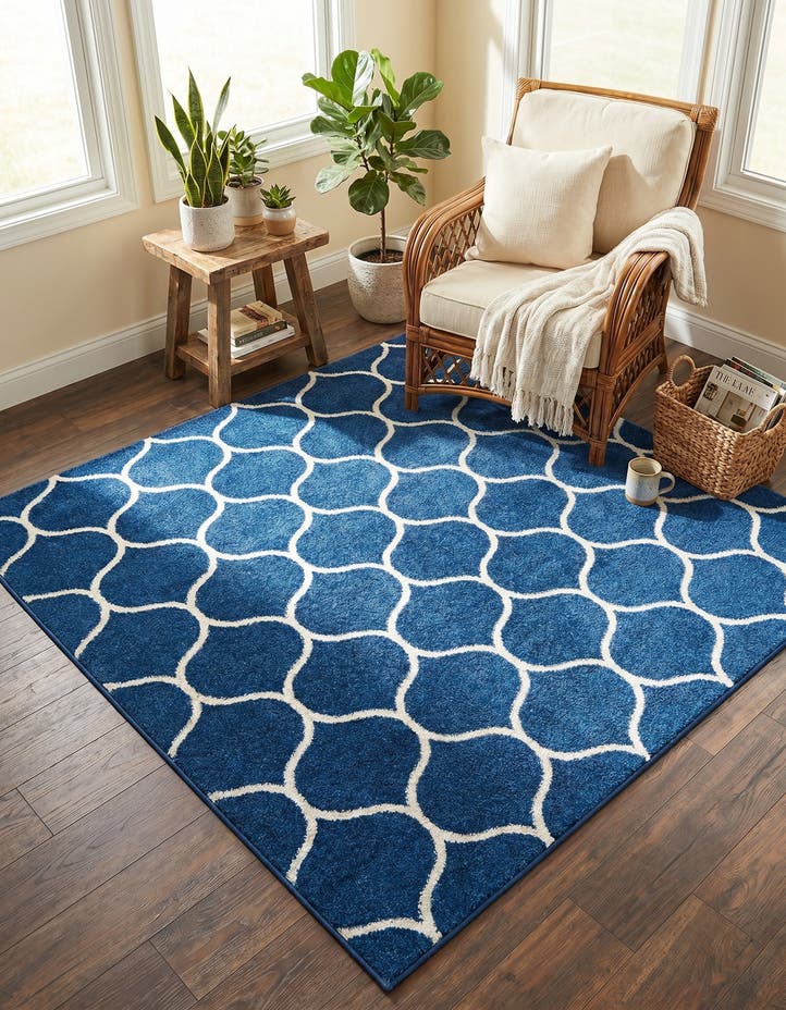5' 3 x 5' 3 Lattice Frieze Square Rug