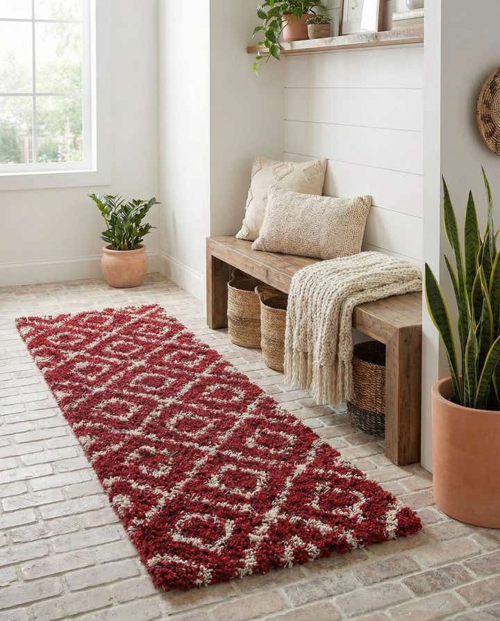 60cm x 215cm Trellis Shag Läufer Teppich
