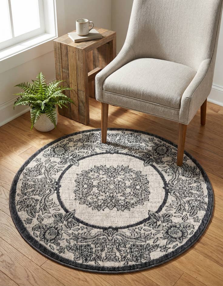 Detail image of 3' 3 x 3' 3 Eco Traditional Round Rug