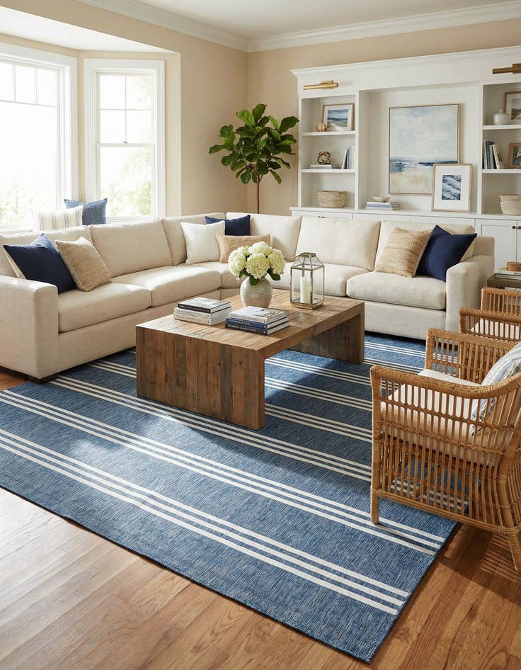 Detail image of 13' x 13' Washable Jill Zarin Anguilla Indoor / Outdoor Square Rug