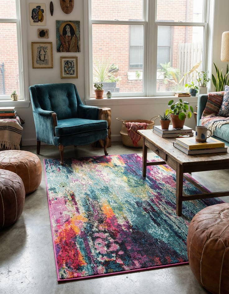 Detail image of 3' 3 x 5' 3 Washable Theia Rug