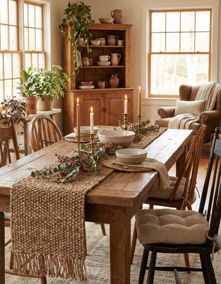 Detail image of 1' 2 x 8' Hand Woven Chunky Jute Table Runner Rug