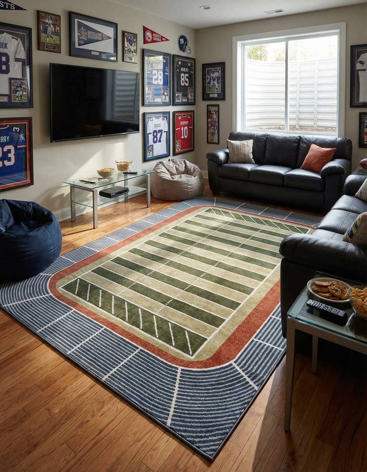 Detail image of 5' 3 x 8' Sports Washable Rug