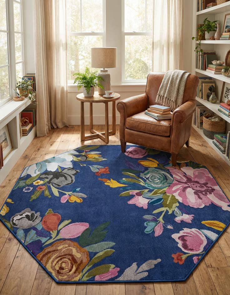 Detail image of 6' x 6' Blossom Octagon Rug