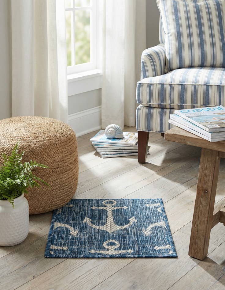 Detail image of 1' 4 x 1' 4 Easy-Clean Coastal Indoor / Outdoor Sample Rug