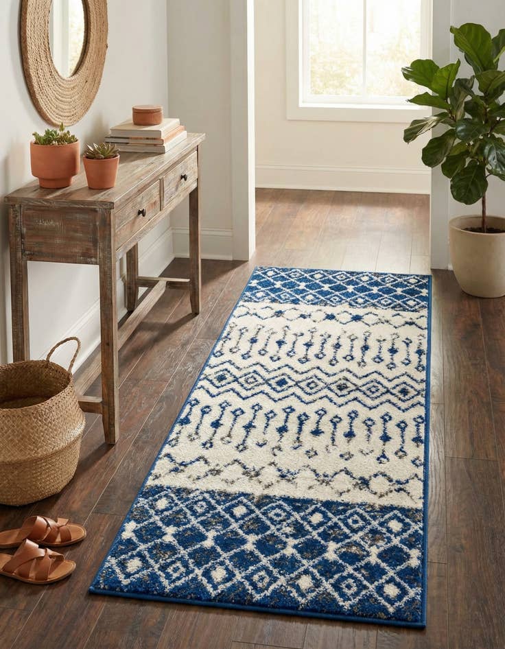 Detail image of 2' x 5' Moroccan Trellis Runner Rug