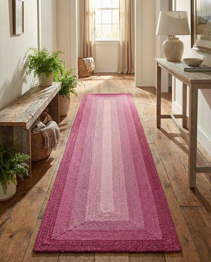 2' 7 x 12' Handmade Hand Braided Wool Runner Rug