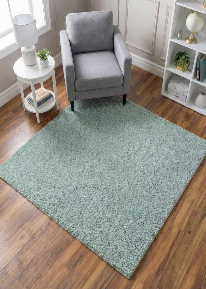 5' x 5' Soft Solid Shag Square Rug