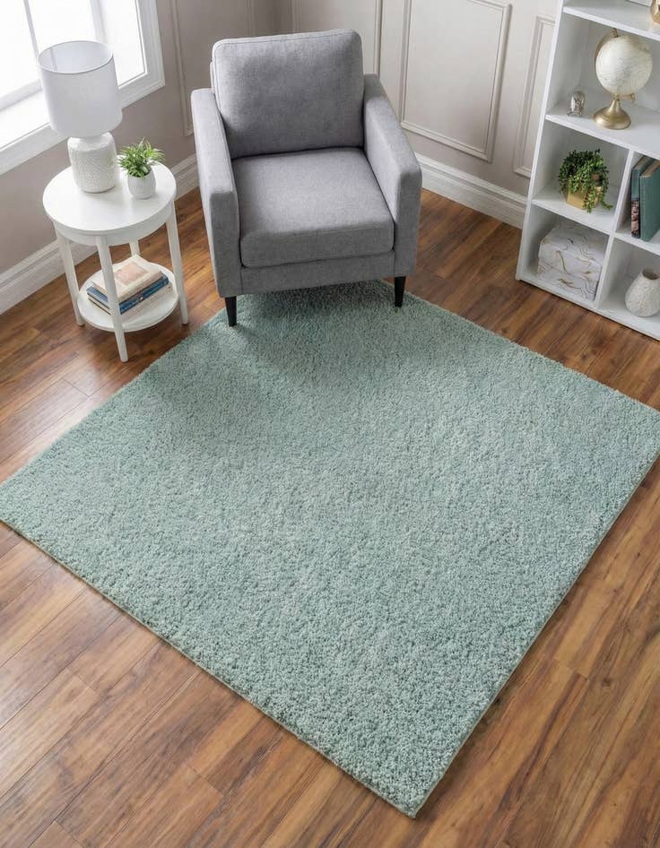 Detail image of 5' x 5' Soft Solid Shag Square Rug