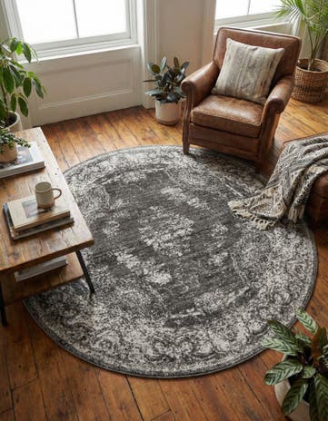 Charcoal Aarhus Round Rug