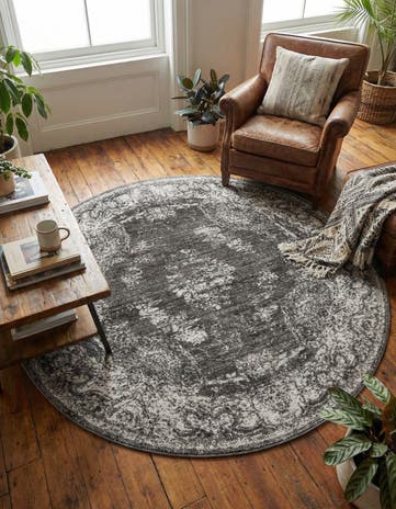 Charcoal Aarhus Round Rug